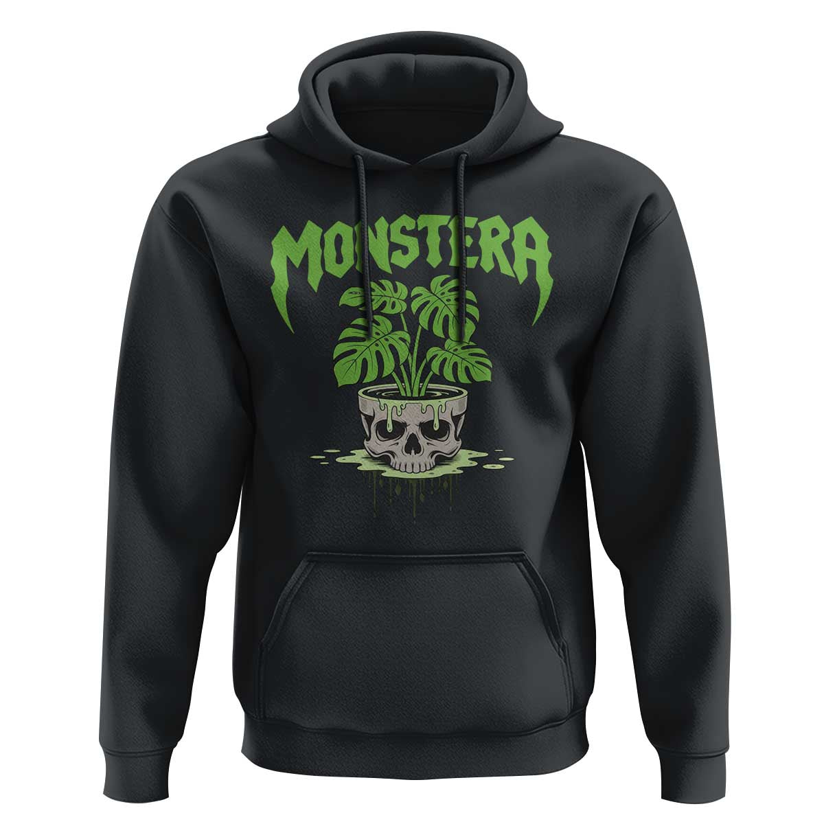 Monstera Lover Houseplant Gift Hoodie Skull Plant Pot Graphic - Wonder Print Shop