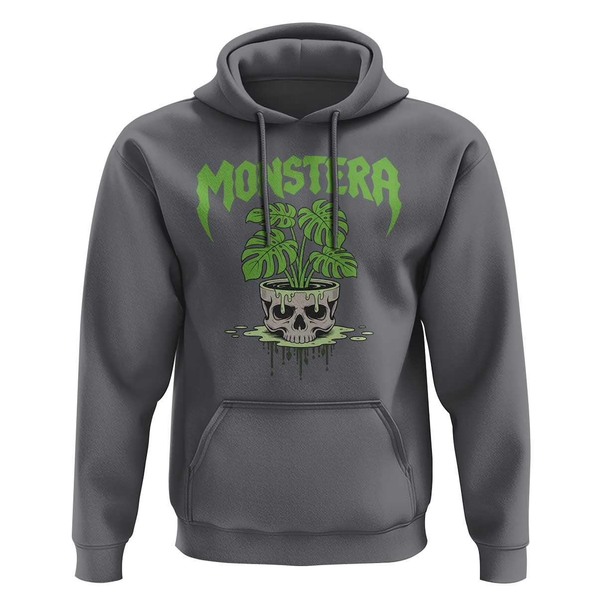 Monstera Lover Houseplant Gift Hoodie Skull Plant Pot Graphic - Wonder Print Shop