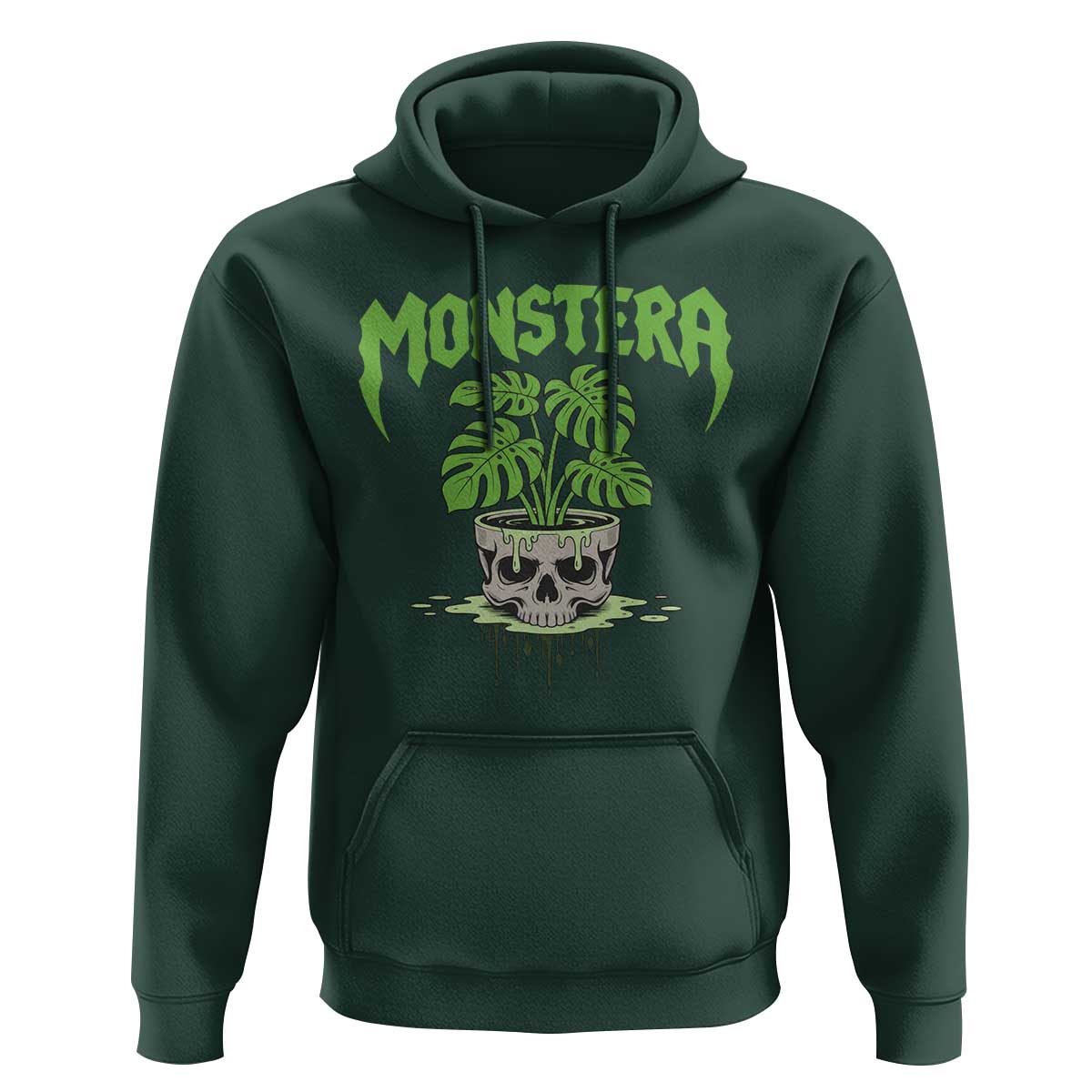 Monstera Lover Houseplant Gift Hoodie Skull Plant Pot Graphic - Wonder Print Shop
