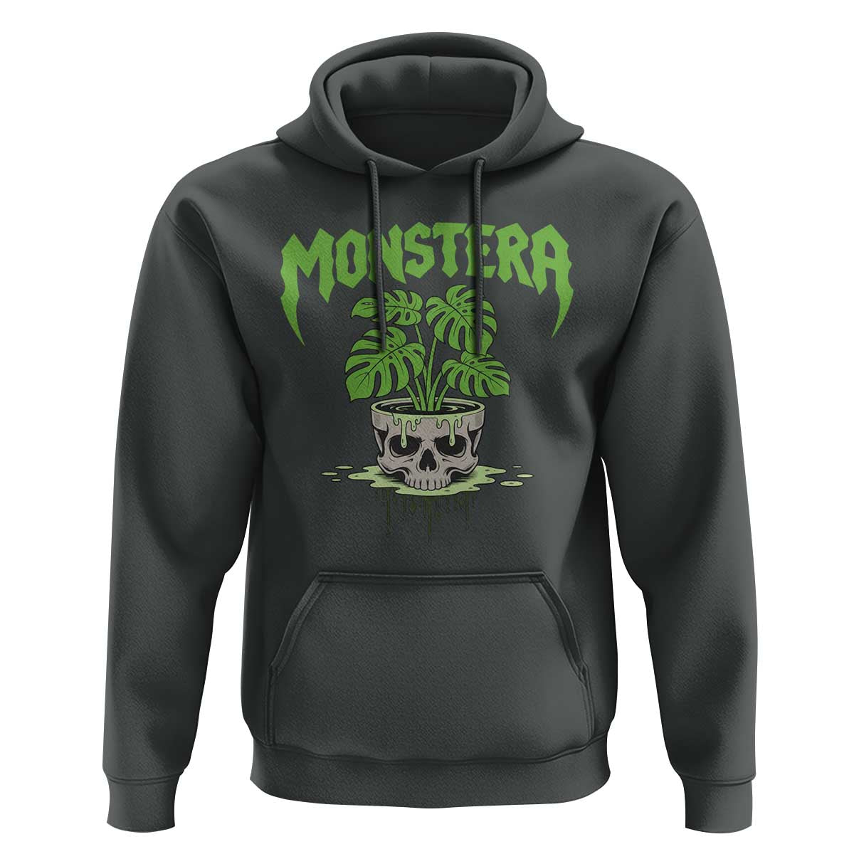 Monstera Lover Houseplant Gift Hoodie Skull Plant Pot Graphic - Wonder Print Shop
