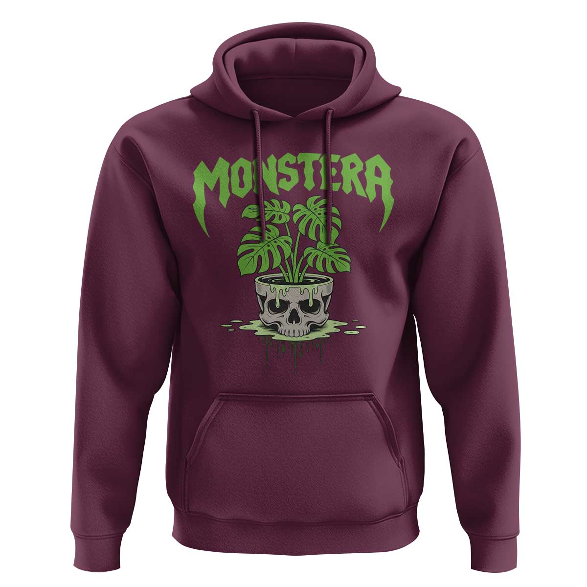 Monstera Lover Houseplant Gift Hoodie Skull Plant Pot Graphic - Wonder Print Shop