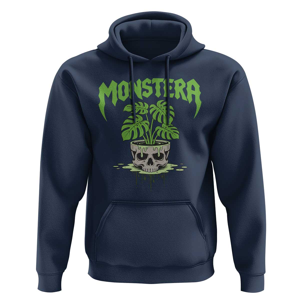 Monstera Lover Houseplant Gift Hoodie Skull Plant Pot Graphic - Wonder Print Shop