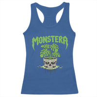 Monstera Lover Houseplant Gift Racerback Tank Top Skull Plant Pot Graphic - Wonder Print Shop
