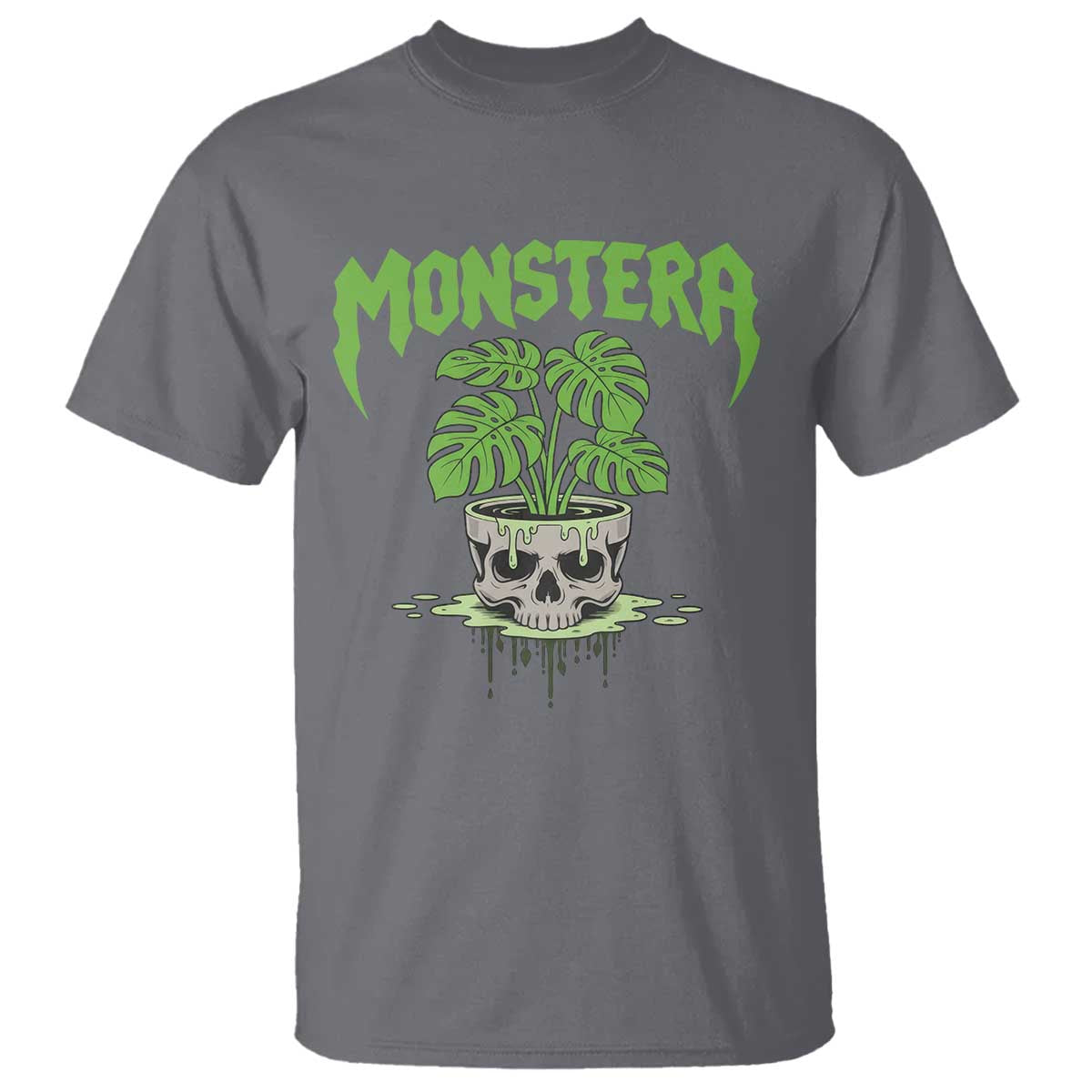 Monstera Lover Houseplant Gift T Shirt Skull Plant Pot Graphic - Wonder Print Shop