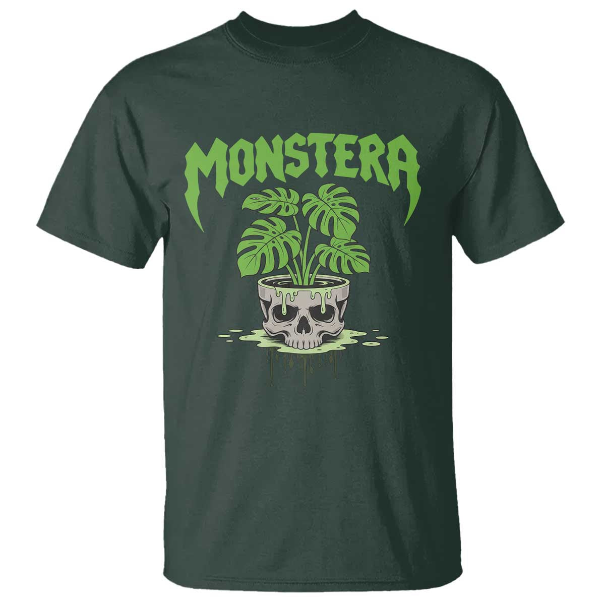 Monstera Lover Houseplant Gift T Shirt Skull Plant Pot Graphic - Wonder Print Shop