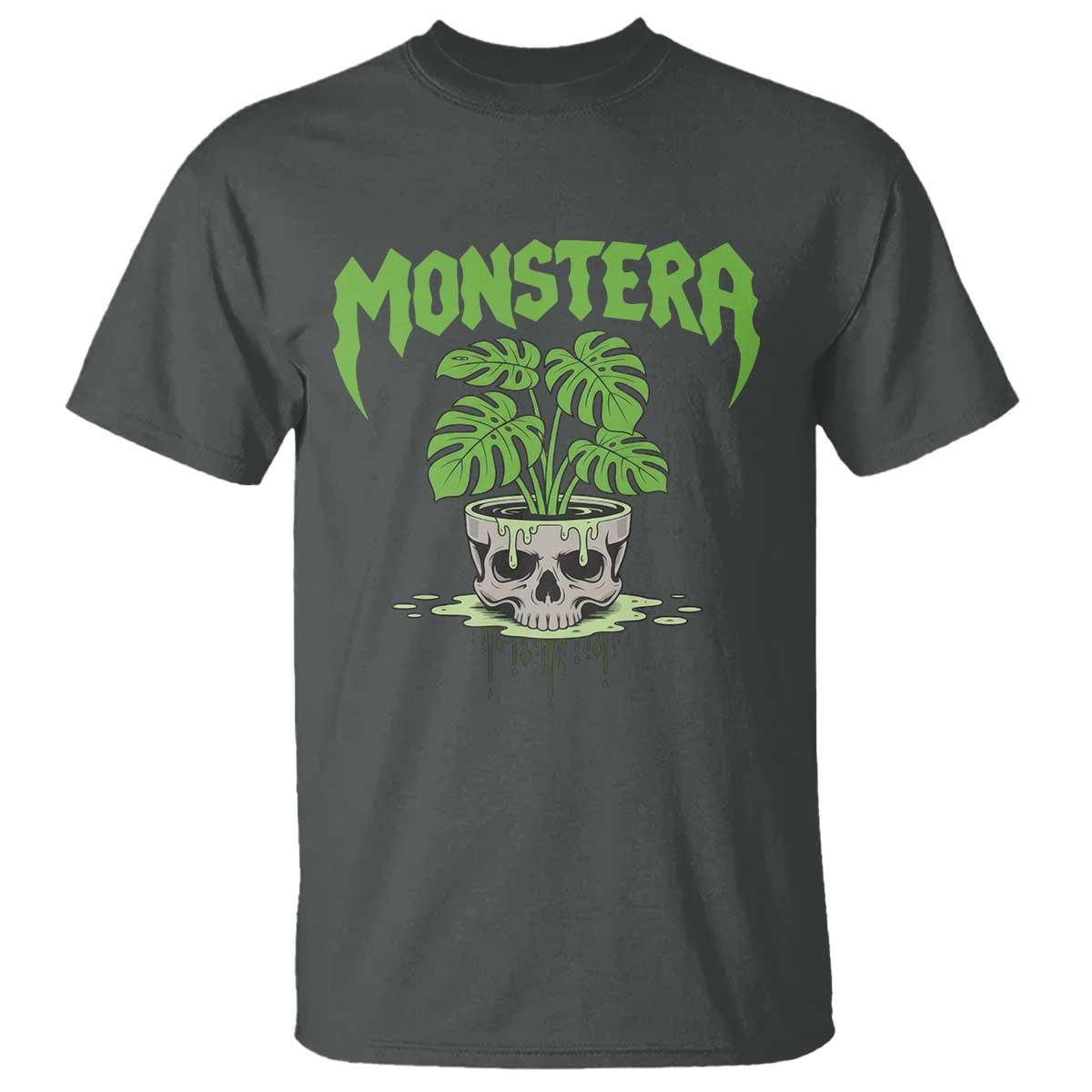Monstera Lover Houseplant Gift T Shirt Skull Plant Pot Graphic - Wonder Print Shop