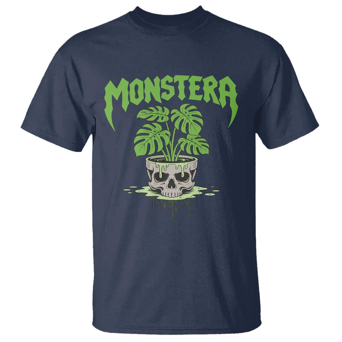 Monstera Lover Houseplant Gift T Shirt Skull Plant Pot Graphic - Wonder Print Shop