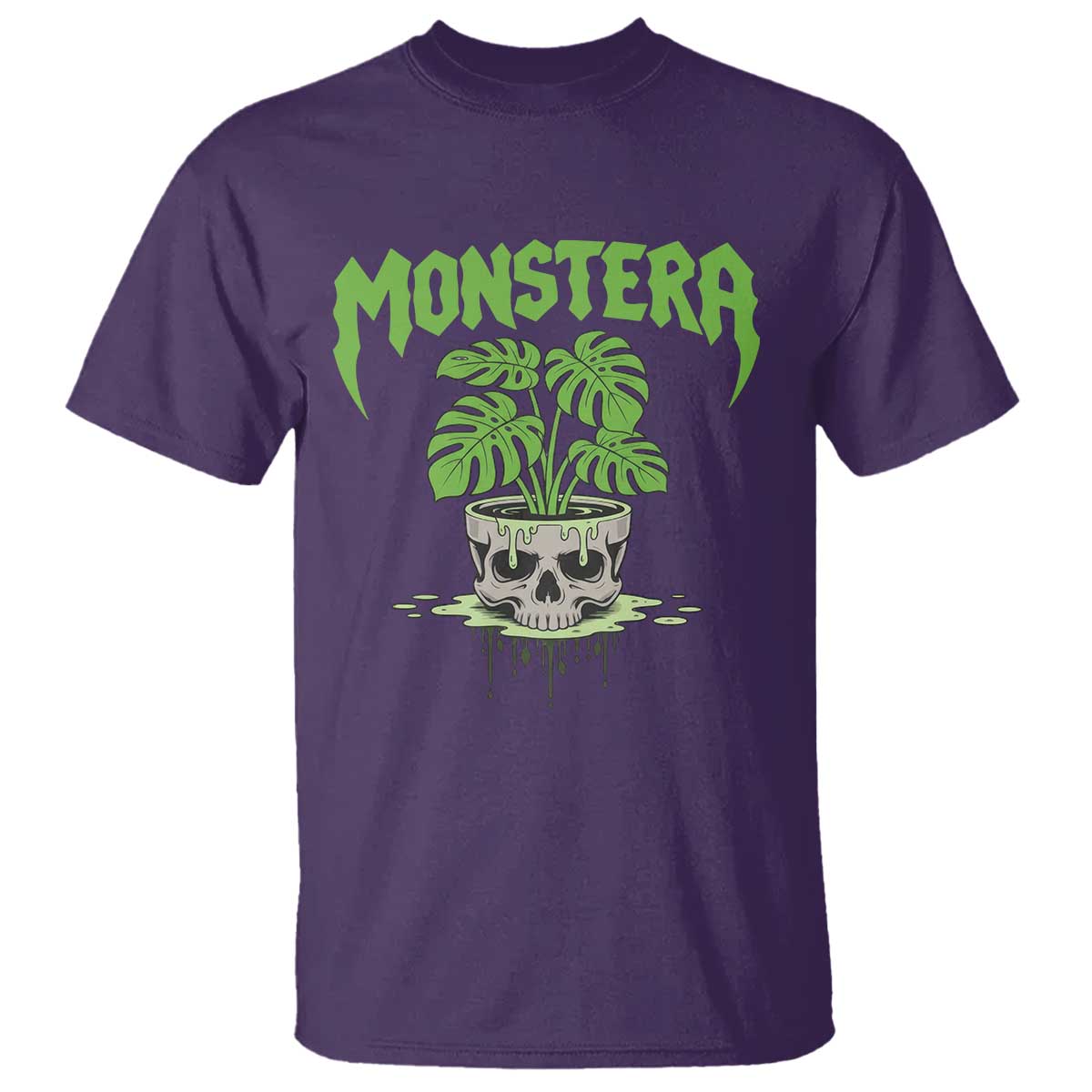 Monstera Lover Houseplant Gift T Shirt Skull Plant Pot Graphic - Wonder Print Shop
