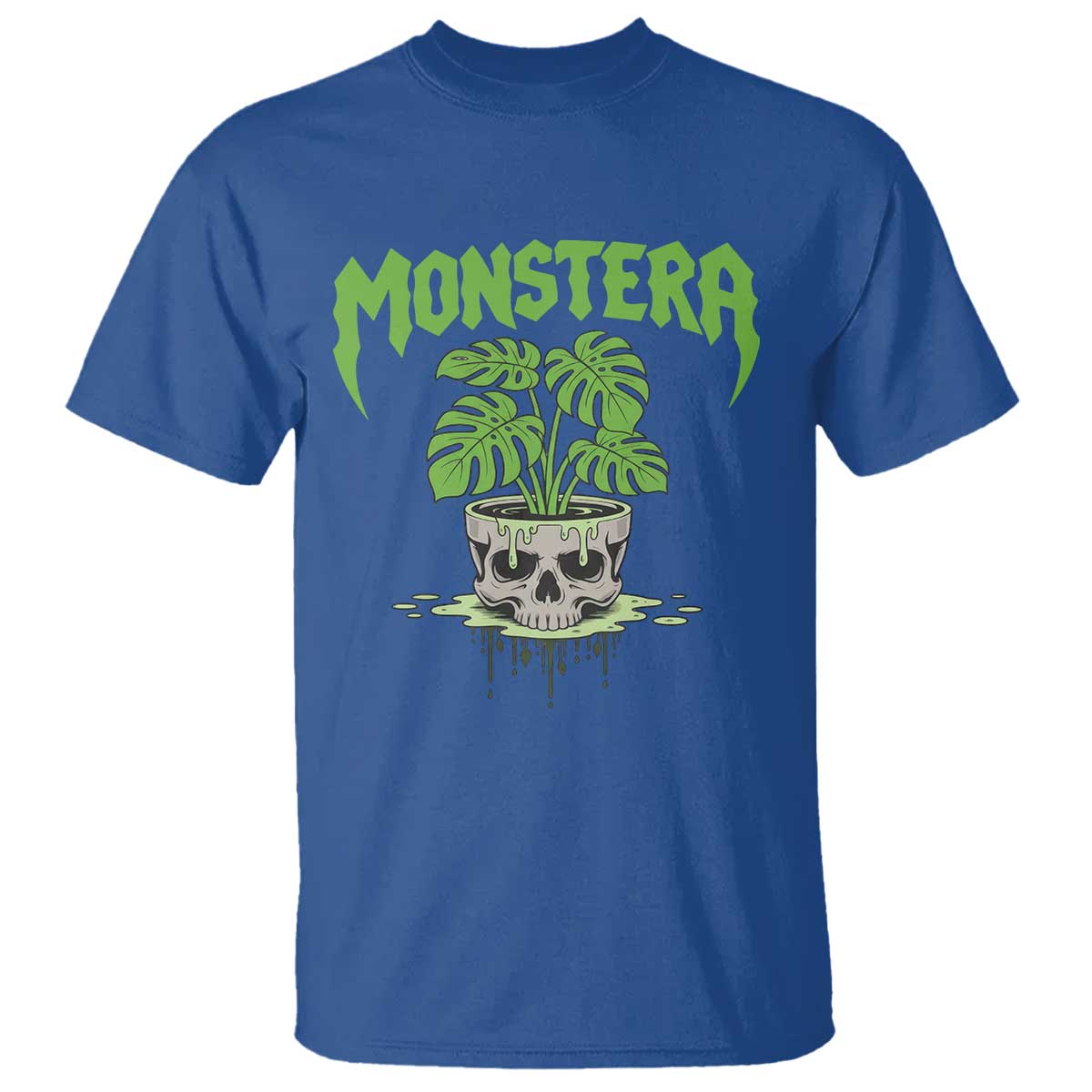Monstera Lover Houseplant Gift T Shirt Skull Plant Pot Graphic - Wonder Print Shop