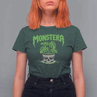 Monstera Lover Houseplant Gift T Shirt For Women Skull Plant Pot Graphic - Wonder Print Shop