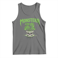 Monstera Lover Houseplant Gift Tank Top Skull Plant Pot Graphic - Wonder Print Shop
