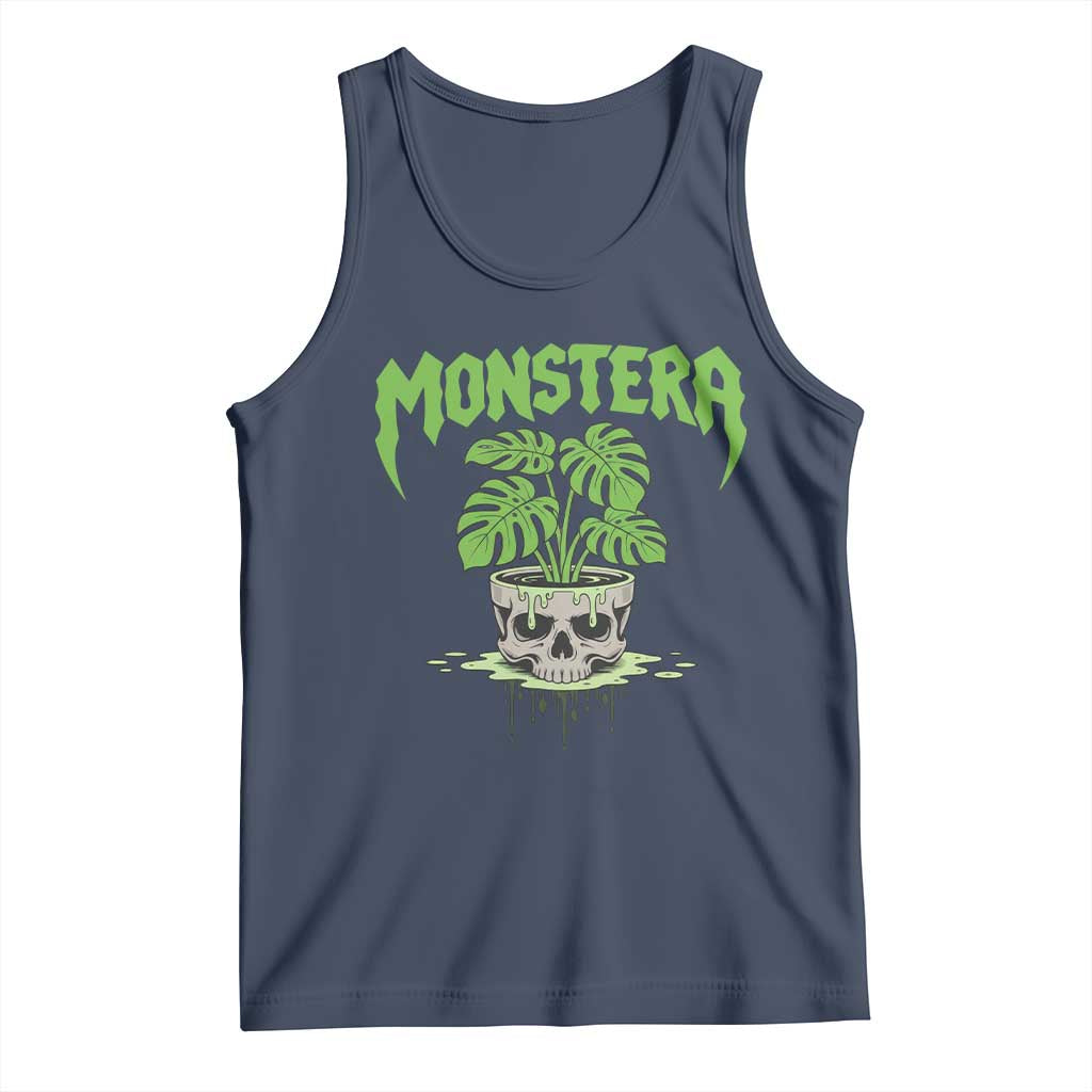 Monstera Lover Houseplant Gift Tank Top Skull Plant Pot Graphic - Wonder Print Shop