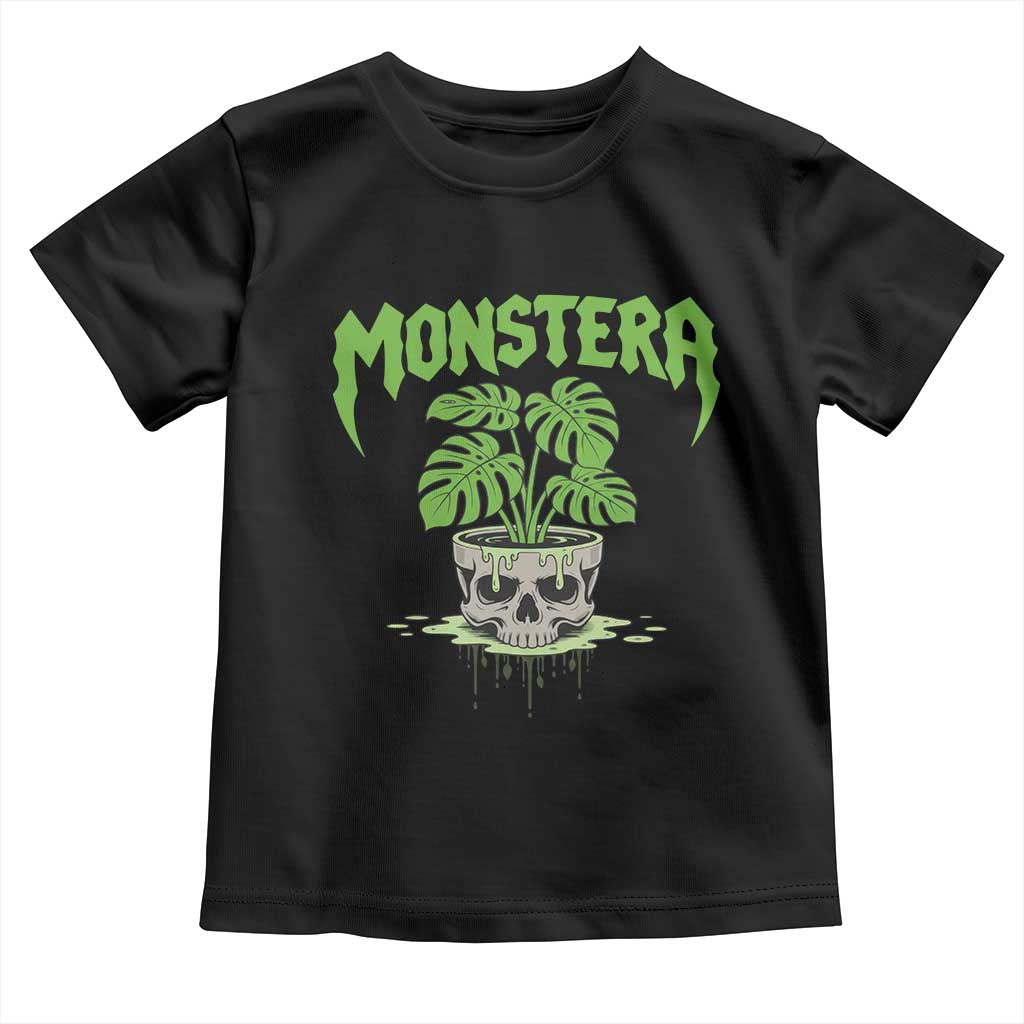 Monstera Lover Houseplant Gift Toddler T Shirt Skull Plant Pot Graphic - Wonder Print Shop