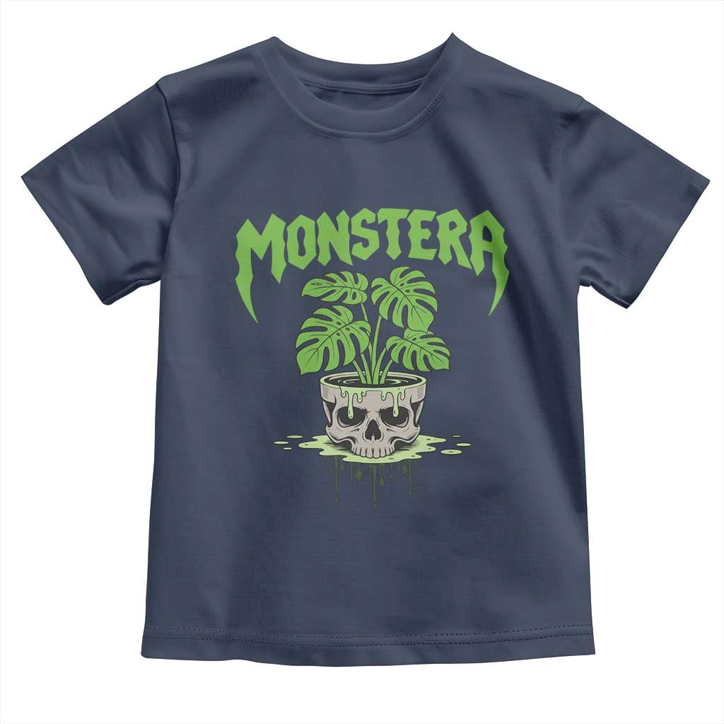 Monstera Lover Houseplant Gift Toddler T Shirt Skull Plant Pot Graphic - Wonder Print Shop