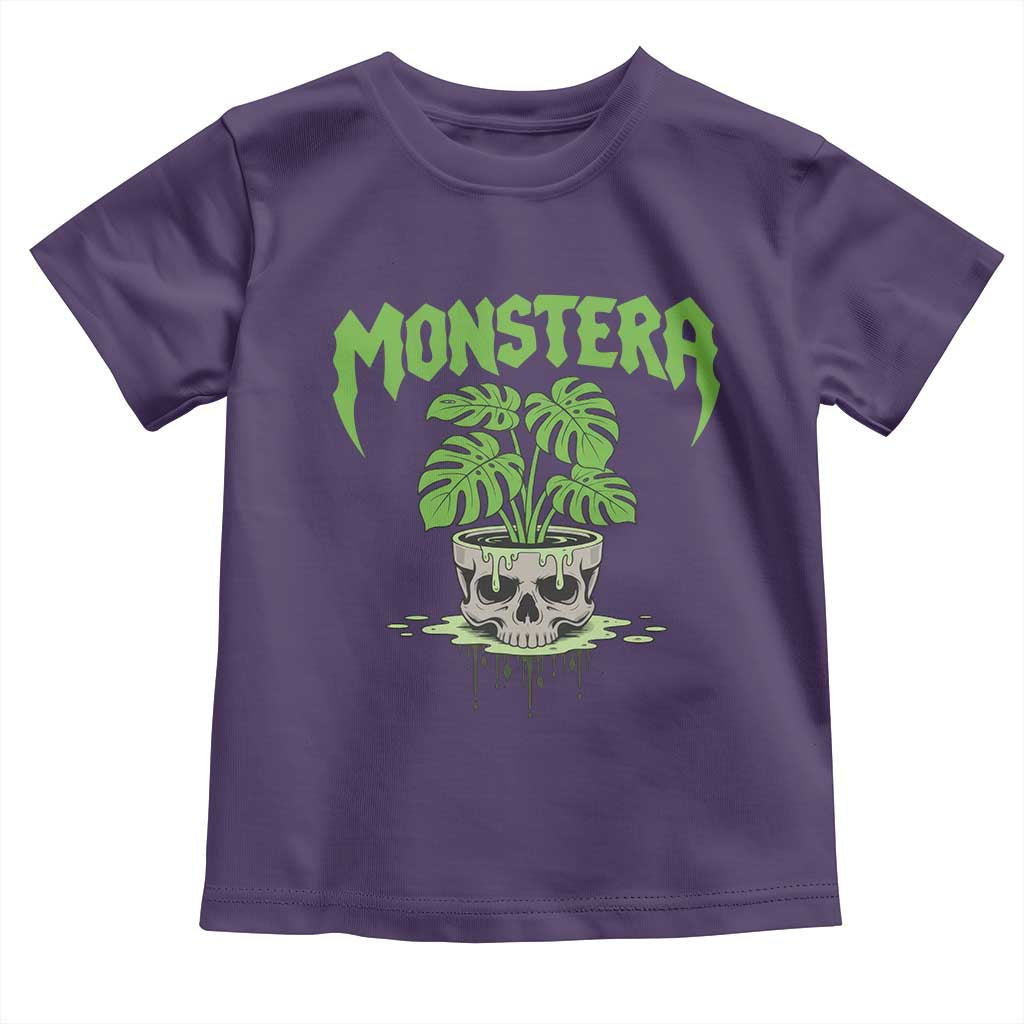 Monstera Lover Houseplant Gift Toddler T Shirt Skull Plant Pot Graphic - Wonder Print Shop