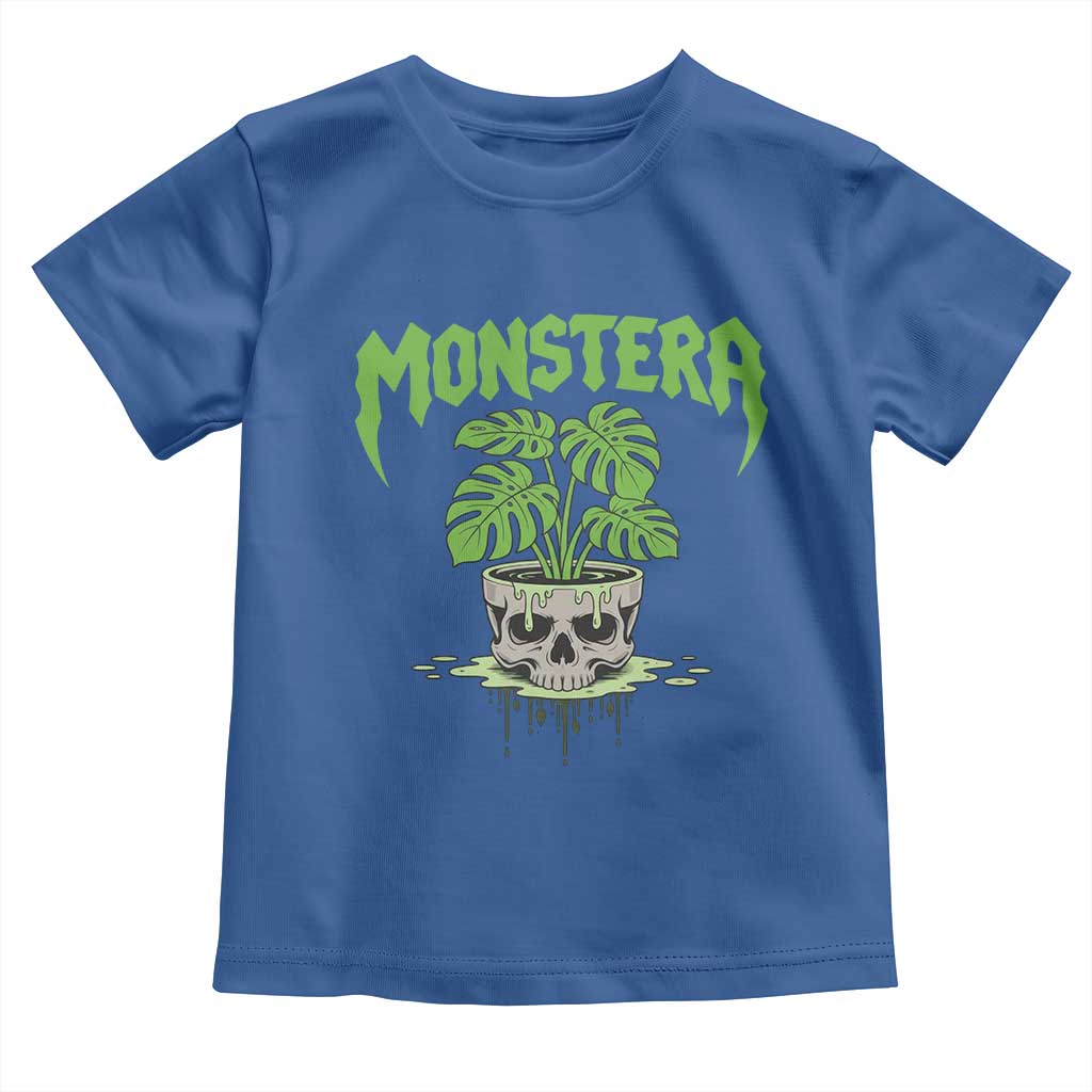 Monstera Lover Houseplant Gift Toddler T Shirt Skull Plant Pot Graphic - Wonder Print Shop