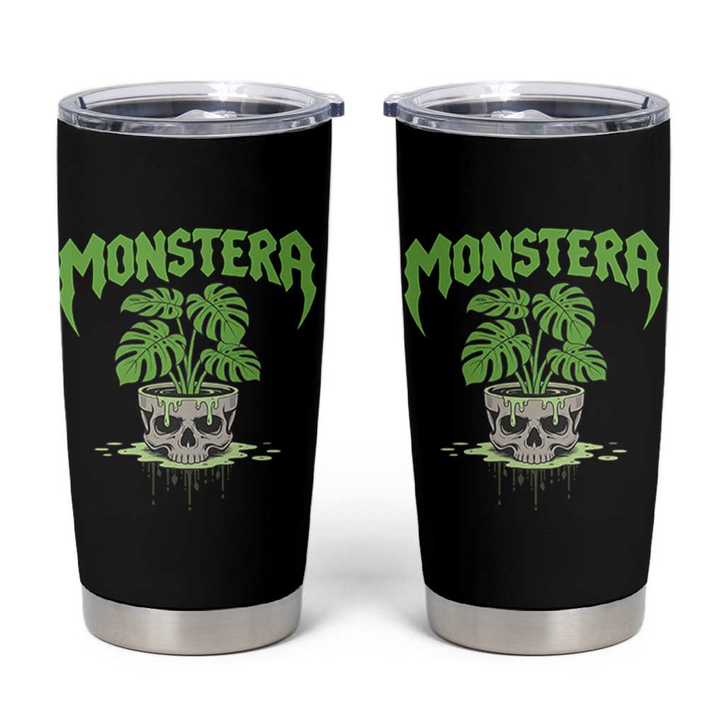 Monstera Lover Houseplant Gift Tumbler Cup Skull Plant Pot Graphic - Wonder Print Shop