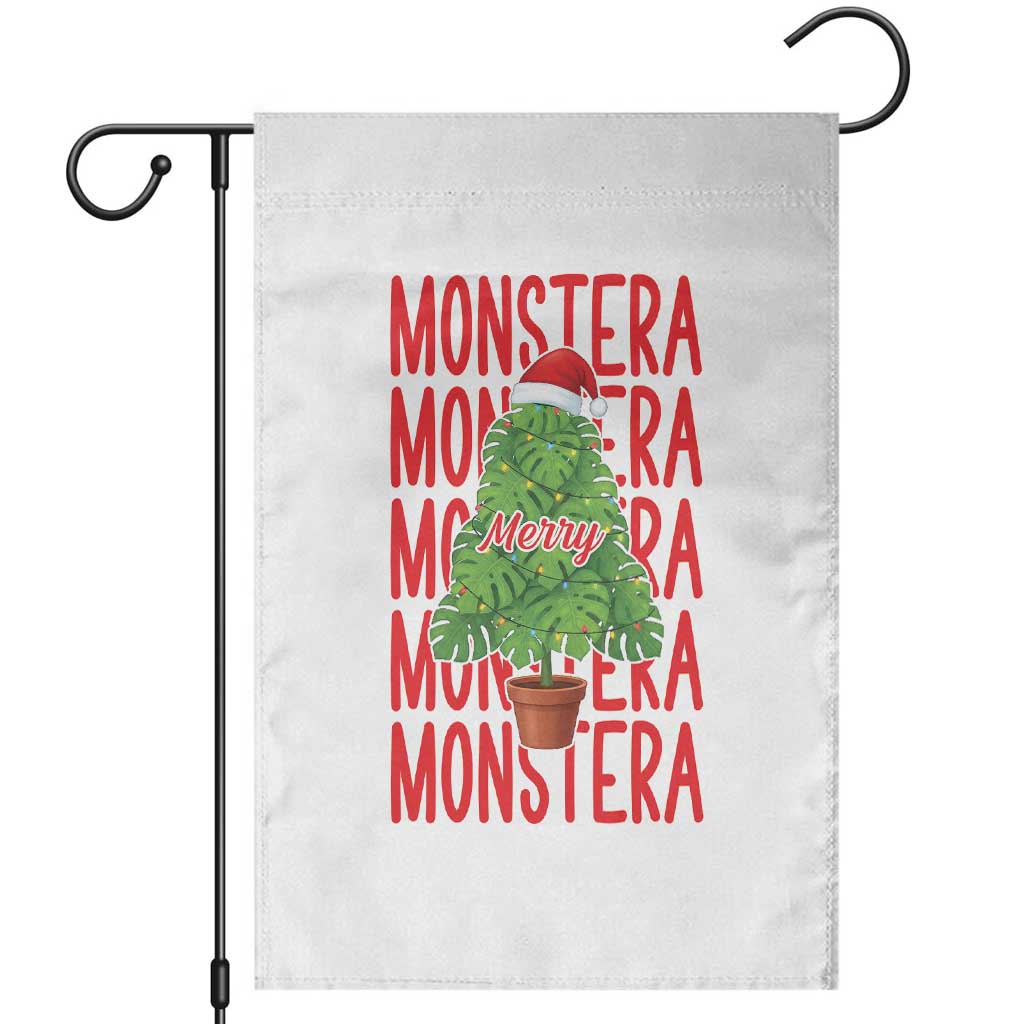 Merry Monstera Garden Flag Plant Lover Christmas Gift - Wonder Print Shop