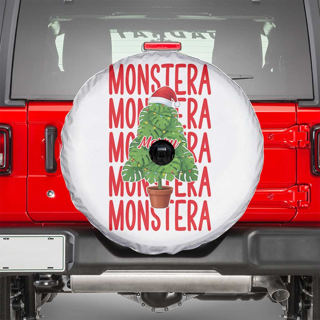 Merry Monstera Spare Tire Cover Plant Lover Christmas Gift - Wonder Print Shop