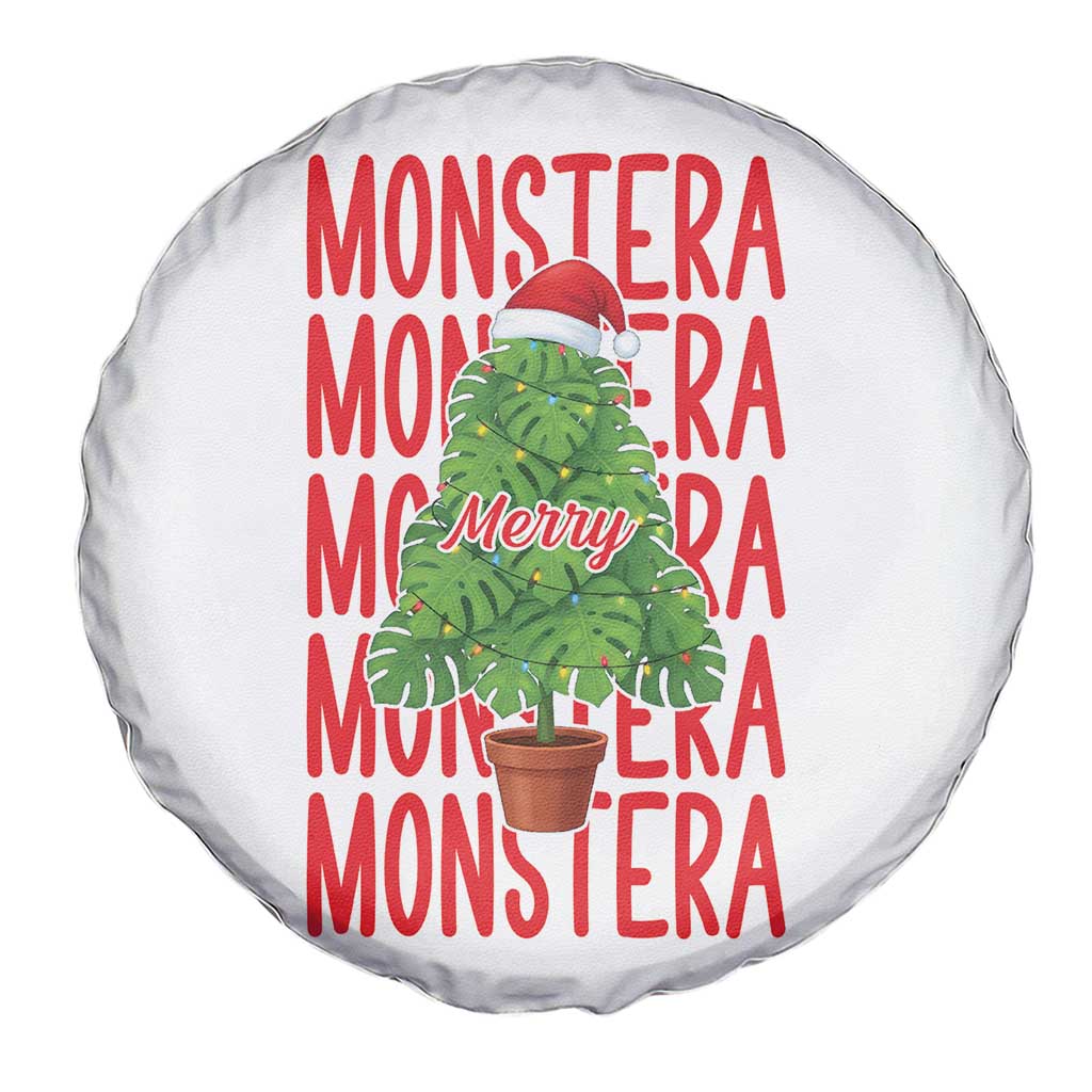 Merry Monstera Spare Tire Cover Plant Lover Christmas Gift - Wonder Print Shop