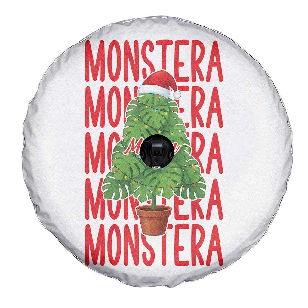 Merry Monstera Spare Tire Cover Plant Lover Christmas Gift - Wonder Print Shop