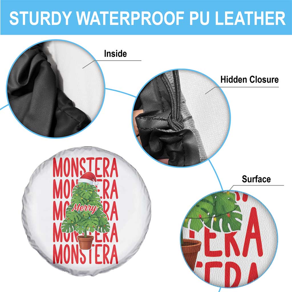 Merry Monstera Spare Tire Cover Plant Lover Christmas Gift - Wonder Print Shop
