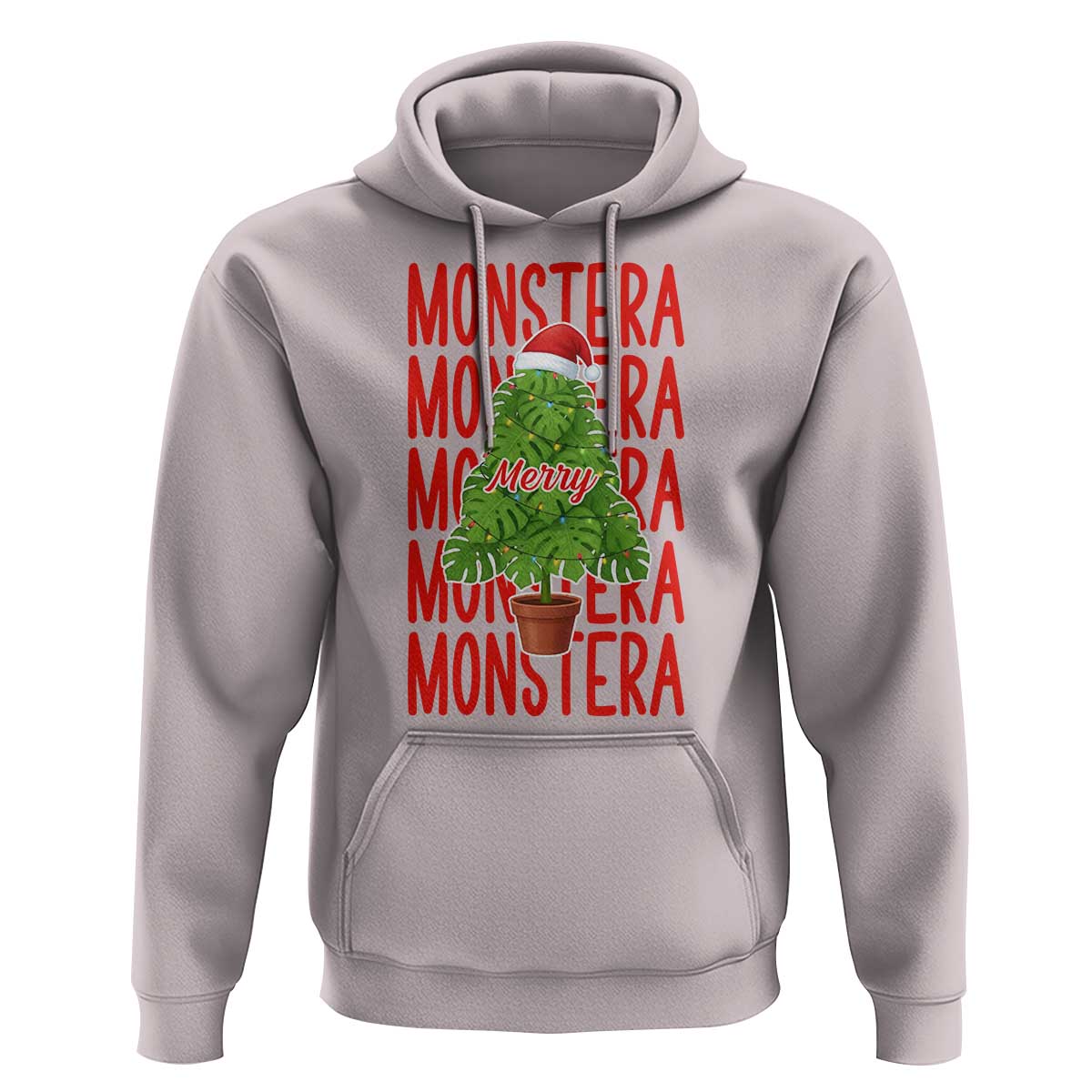 Merry Monstera Hoodie Plant Lover Christmas Gift - Wonder Print Shop
