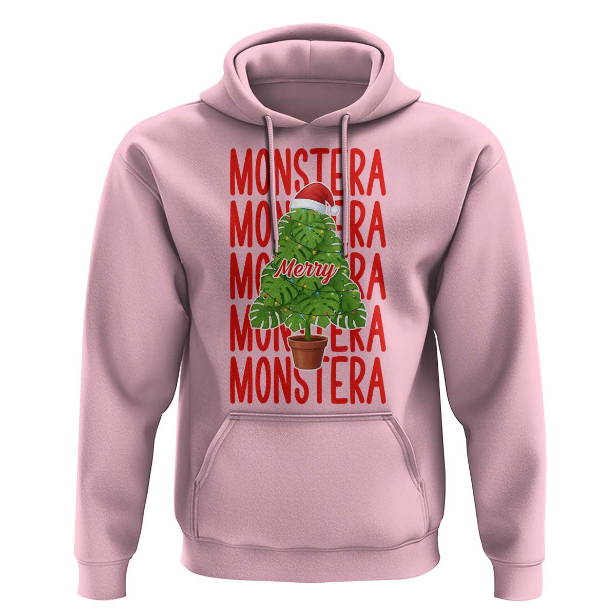 Merry Monstera Hoodie Plant Lover Christmas Gift - Wonder Print Shop