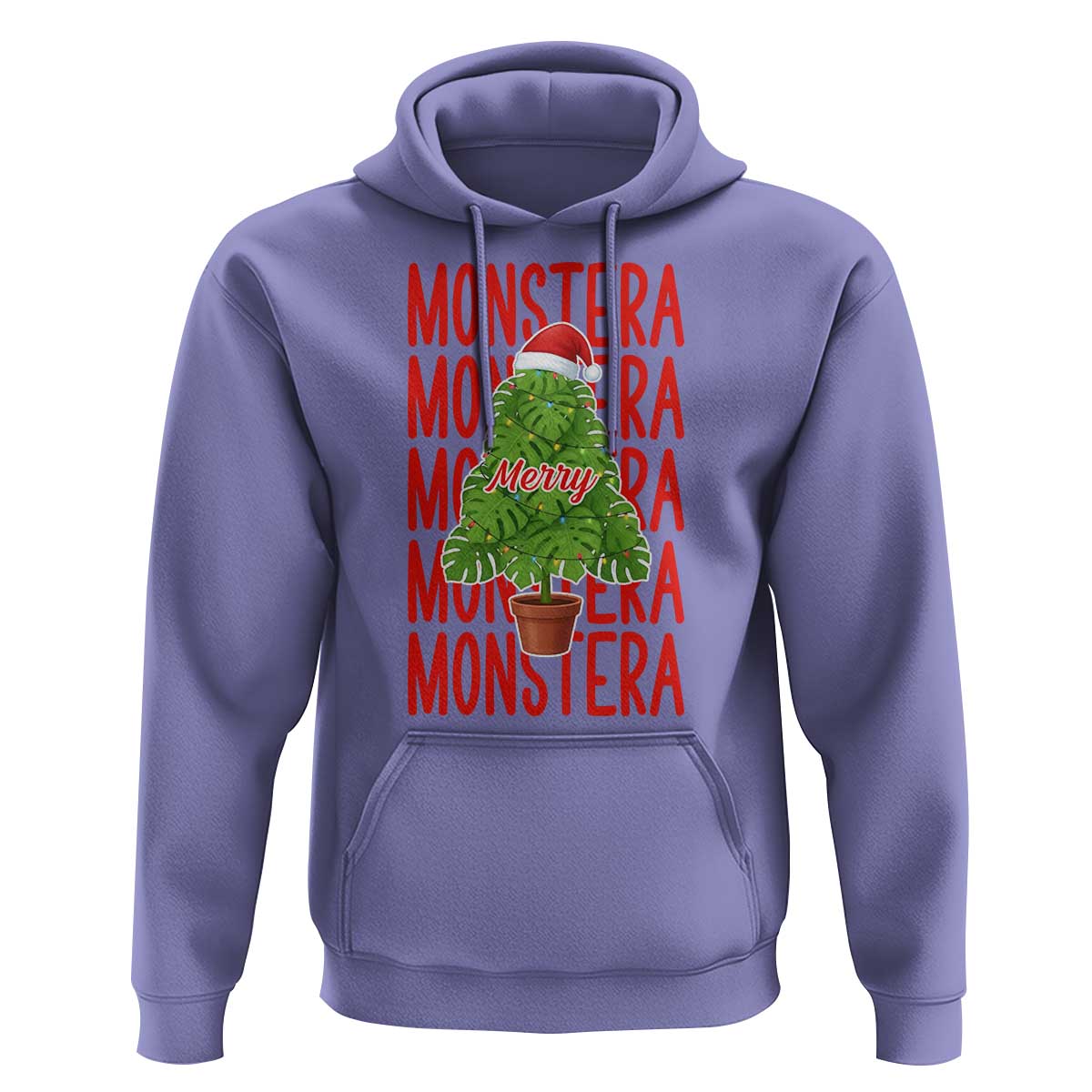 Merry Monstera Hoodie Plant Lover Christmas Gift - Wonder Print Shop