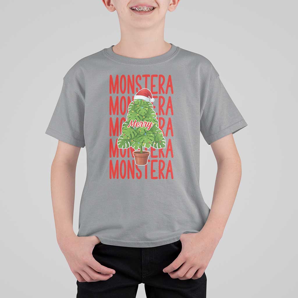 Merry Monstera T Shirt For Kid Plant Lover Christmas Gift - Wonder Print Shop