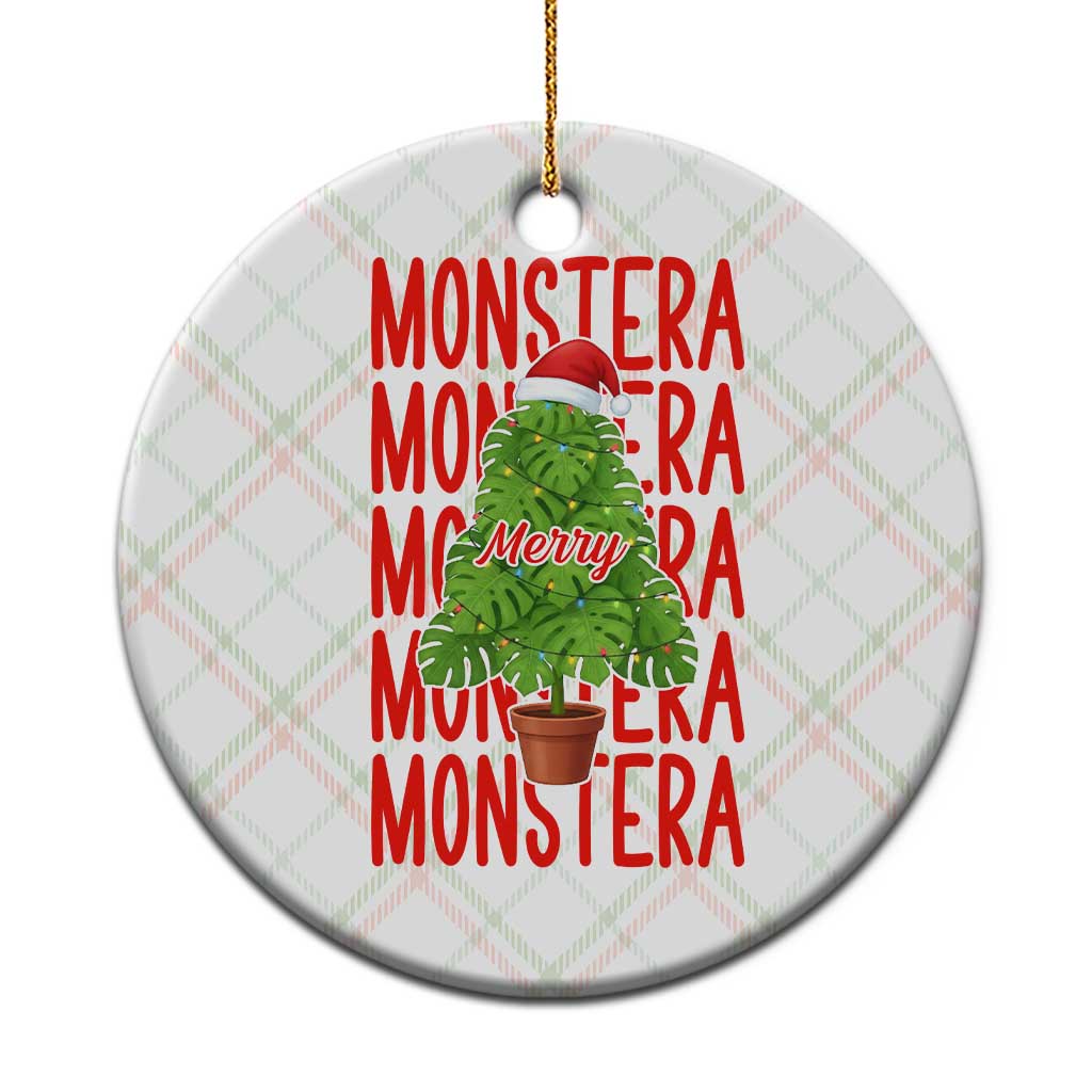 Merry Monstera Ceramic Ornament Plant Lover Xmas Gift - Wonder Print Shop