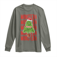 Merry Monstera Long Sleeve Shirt Plant Lover Christmas Gift - Wonder Print Shop