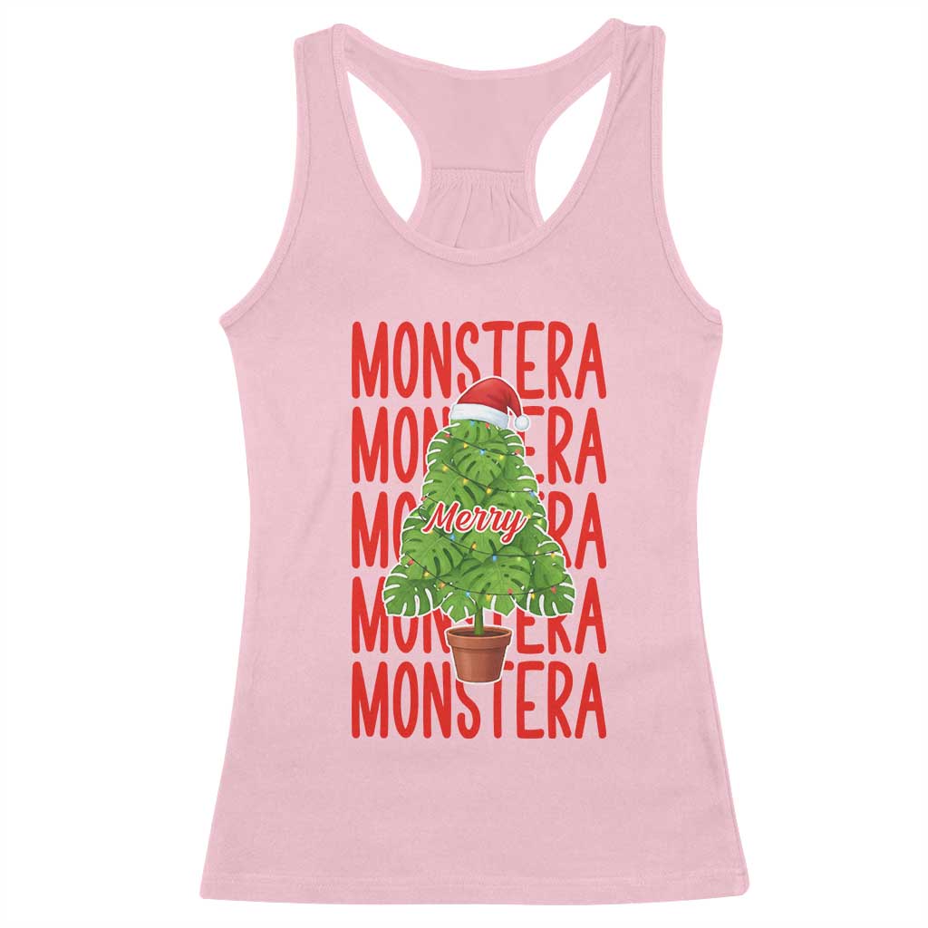 Merry Monstera Racerback Tank Top Plant Lover Christmas Gift - Wonder Print Shop