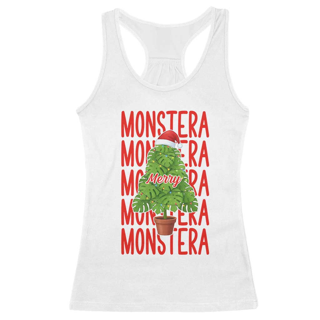 Merry Monstera Racerback Tank Top Plant Lover Christmas Gift - Wonder Print Shop