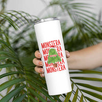 Merry Monstera Skinny Tumbler Plant Lover Christmas Gift - Wonder Print Shop
