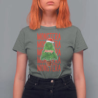 Merry Monstera T Shirt For Women Plant Lover Christmas Gift - Wonder Print Shop
