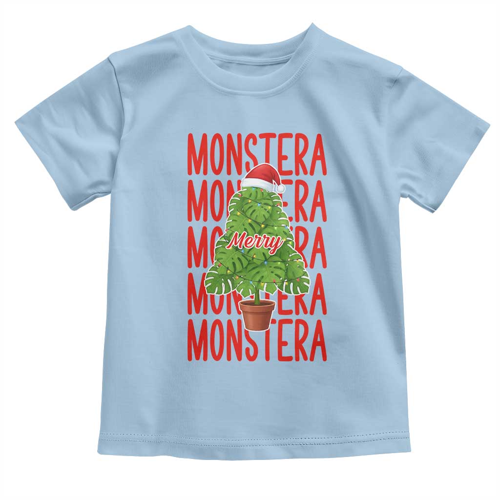 Merry Monstera Toddler T Shirt Plant Lover Christmas Gift - Wonder Print Shop