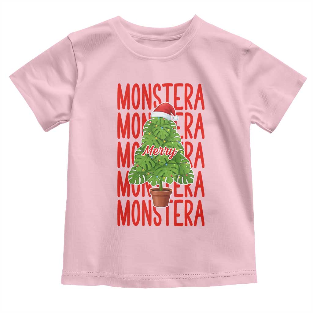 Merry Monstera Toddler T Shirt Plant Lover Christmas Gift - Wonder Print Shop