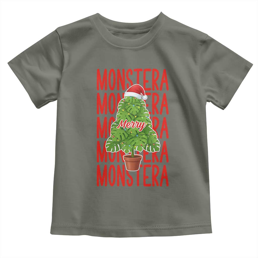 Merry Monstera Toddler T Shirt Plant Lover Christmas Gift - Wonder Print Shop