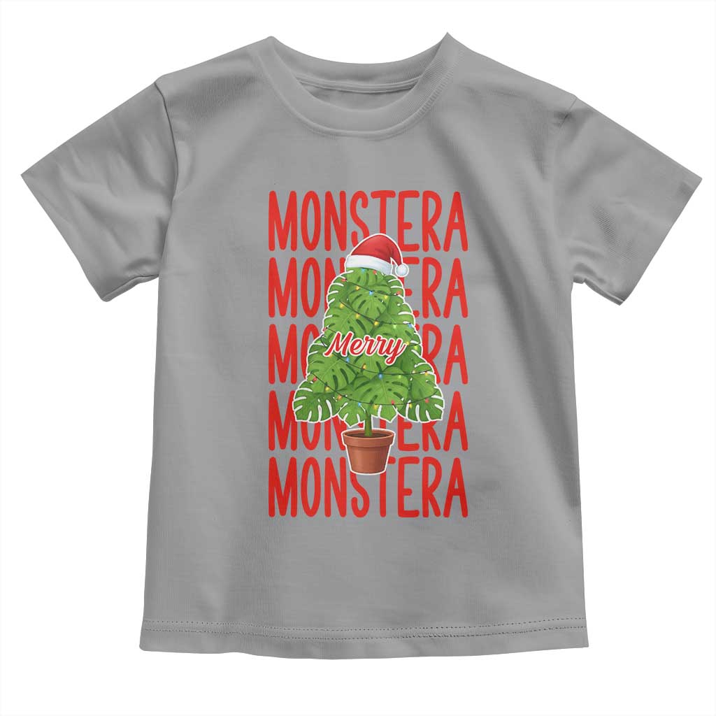 Merry Monstera Toddler T Shirt Plant Lover Christmas Gift - Wonder Print Shop