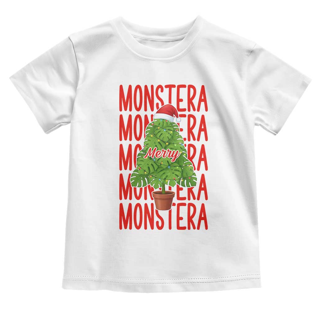 Merry Monstera Toddler T Shirt Plant Lover Christmas Gift - Wonder Print Shop