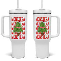 Merry Monstera Tumbler With Handle Plant Lover Christmas Gift - Wonder Print Shop