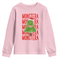 Merry Monstera Youth Sweatshirt Plant Lover Christmas Gift - Wonder Print Shop