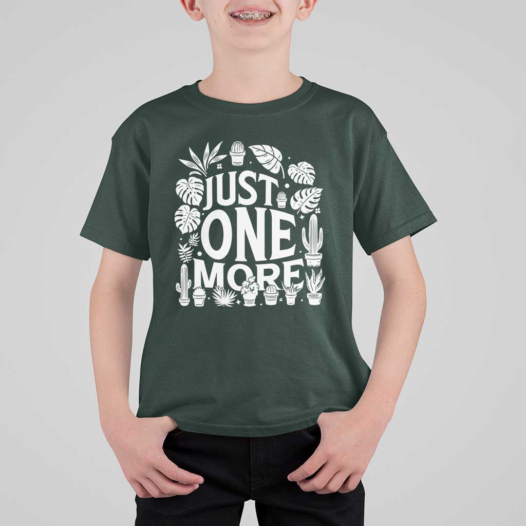 Plant Lover Humor T Shirt For Kid Just One More - Wonder Print Shop