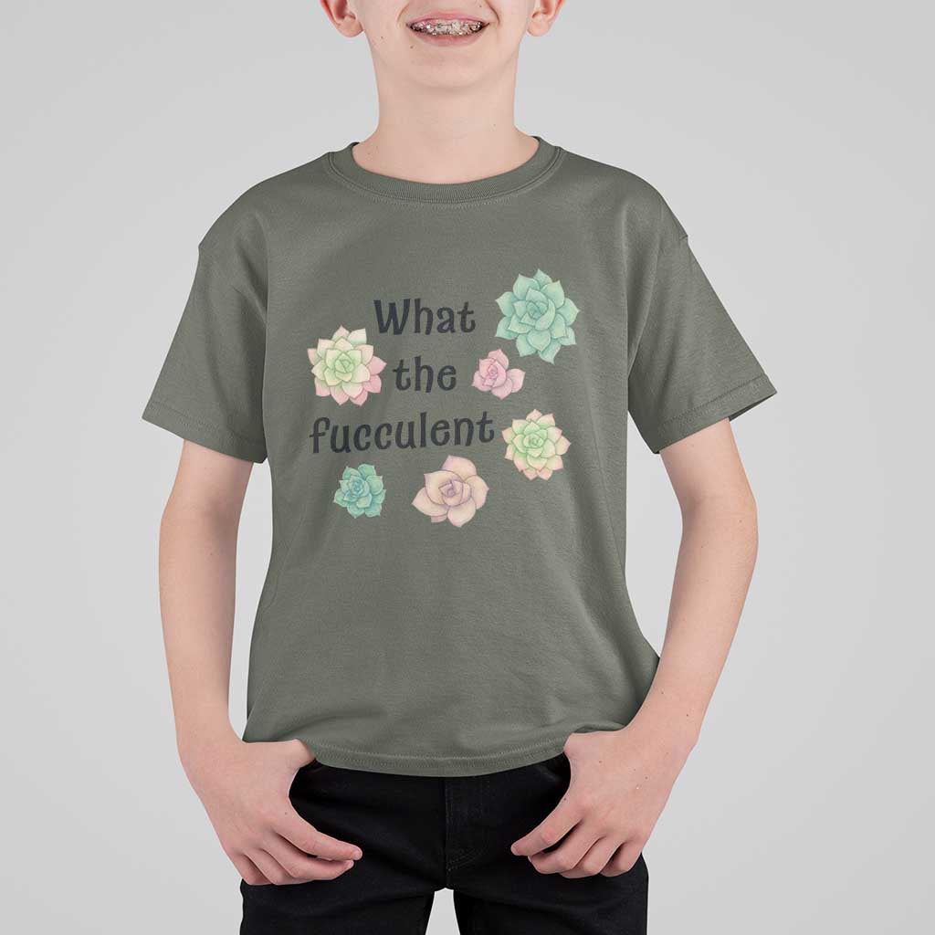 Succulent Lover Gift T Shirt For Kid What The Fucculent - Wonder Print Shop