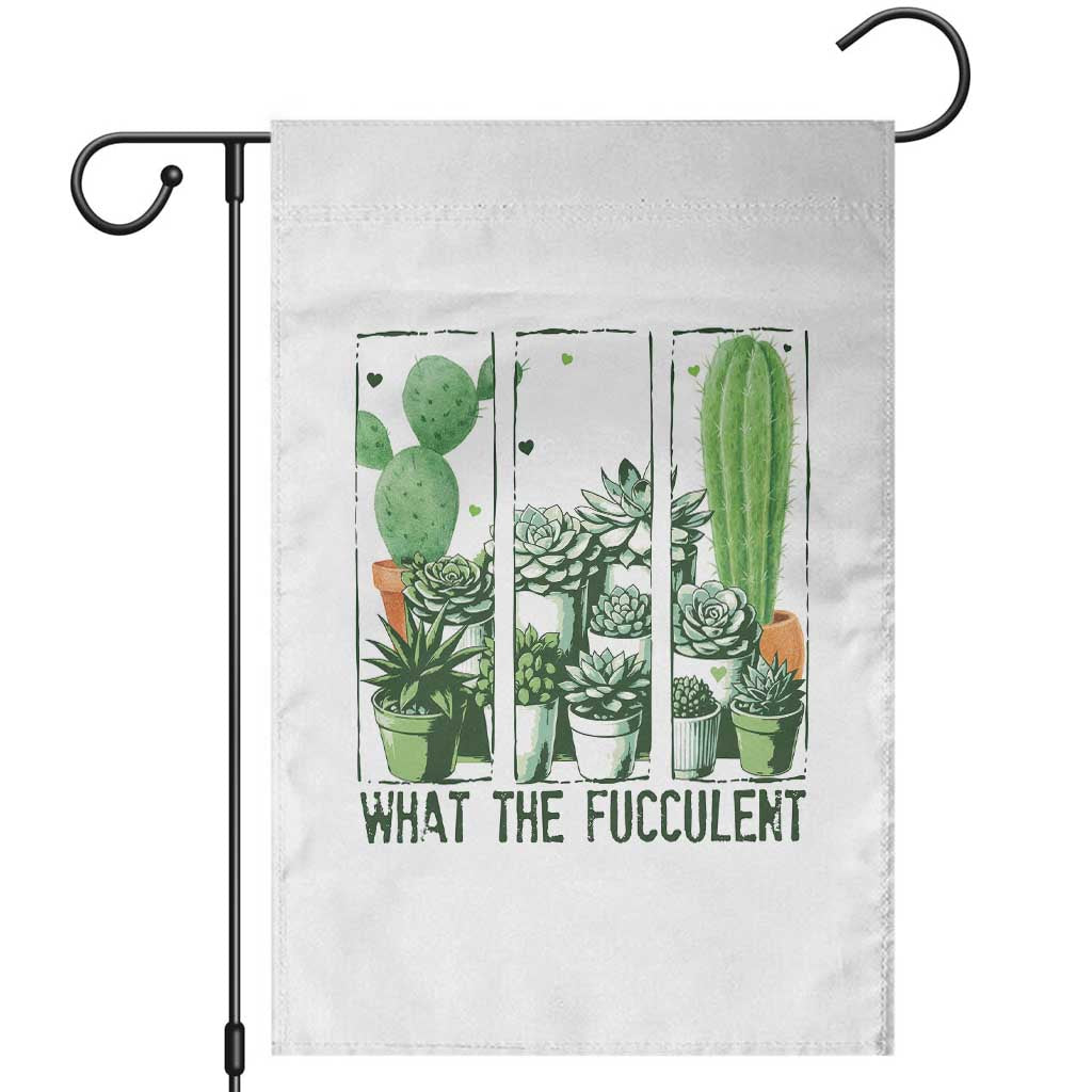 Funny Cactus Plant Lover Garden Flag What The Fucculent - Wonder Print Shop