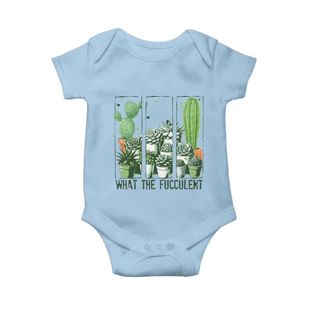 Funny Cactus Plant Lover Baby Onesie What The Fucculent - Wonder Print Shop