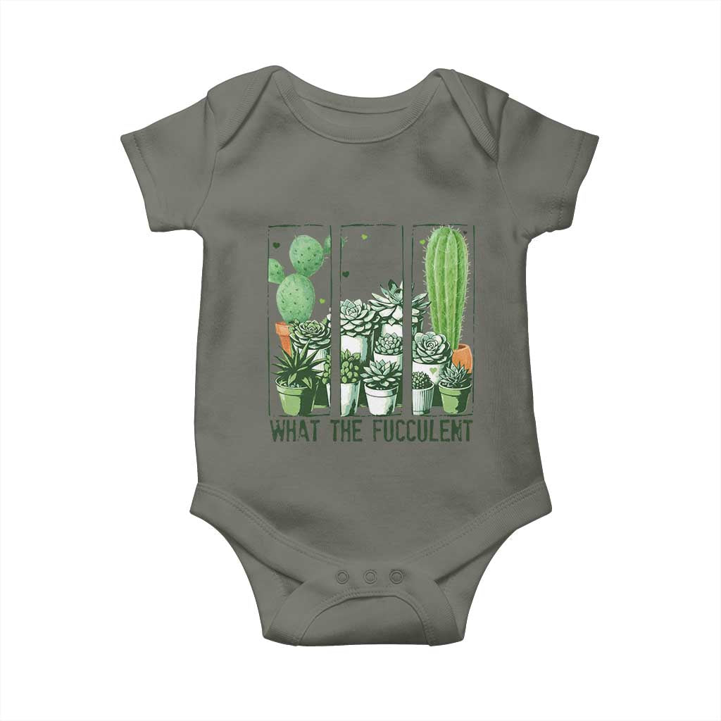 Funny Cactus Plant Lover Baby Onesie What The Fucculent - Wonder Print Shop