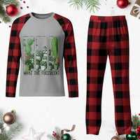 Funny Cactus Plant Lover Plaid Pajama Set What The Fucculent - Wonder Print Shop