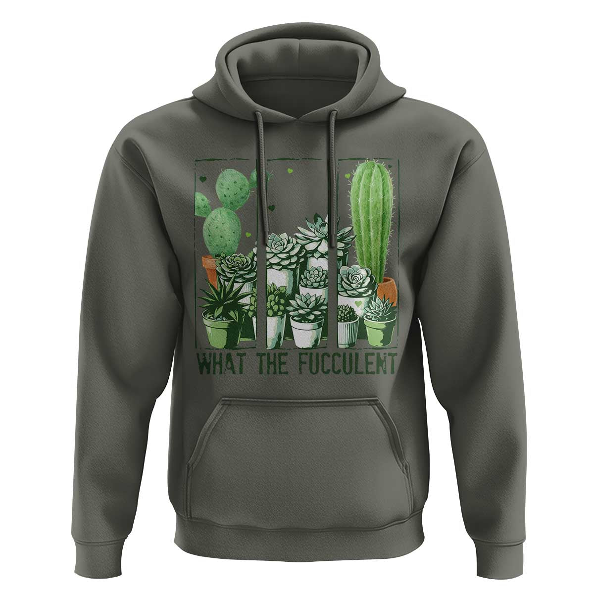 Funny Cactus Plant Lover Hoodie What The Fucculent - Wonder Print Shop